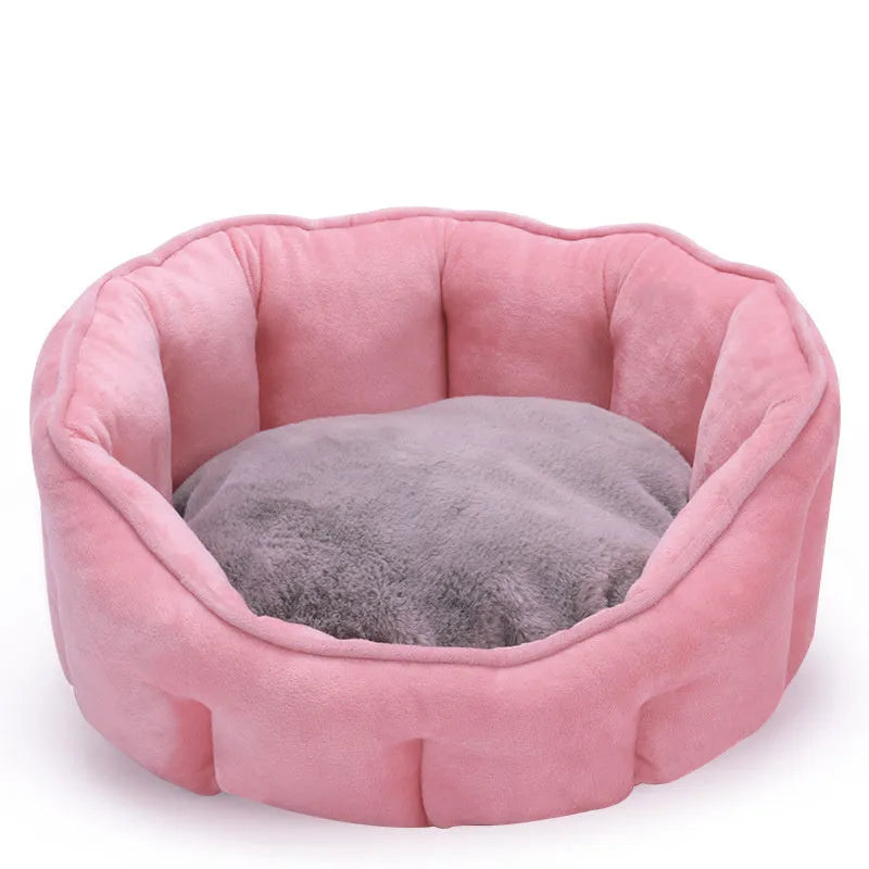 Plush thickened cat kennel mat with integrated house and hammock design in grey colour