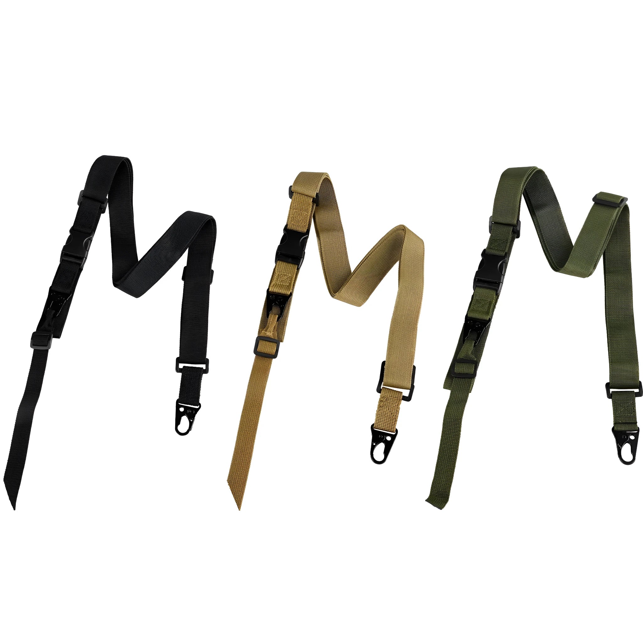 Outdoor nylon crossbody sling strap with alloy snap buckle, 148cm length in army green colour