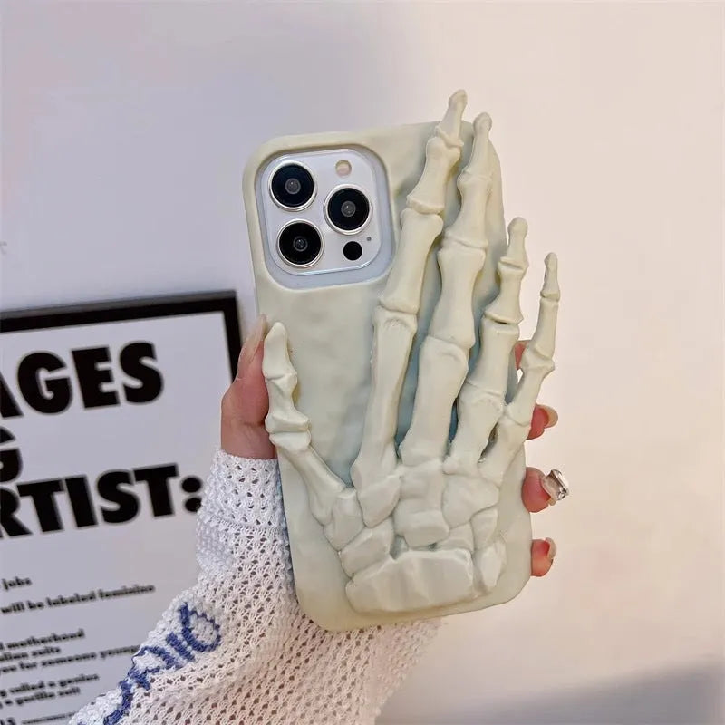 Skull hand bone three-dimensional relief silicone phone case for Apple iPhone