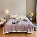 Taffeta thermal flannel blanket in tea green colour, 180x200cm size for autumn and winter warmth