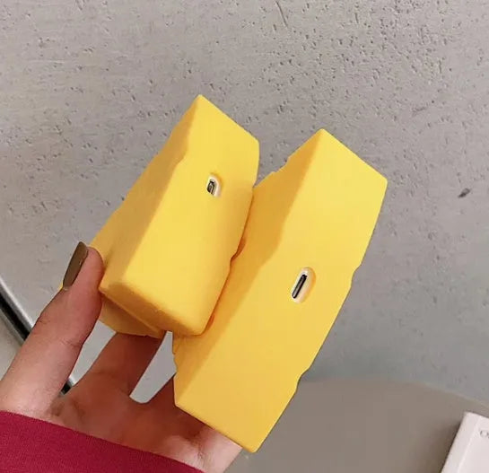 Yellow silicone protective cover for Apple AirPods 1, 2 and Pro 3 cases
