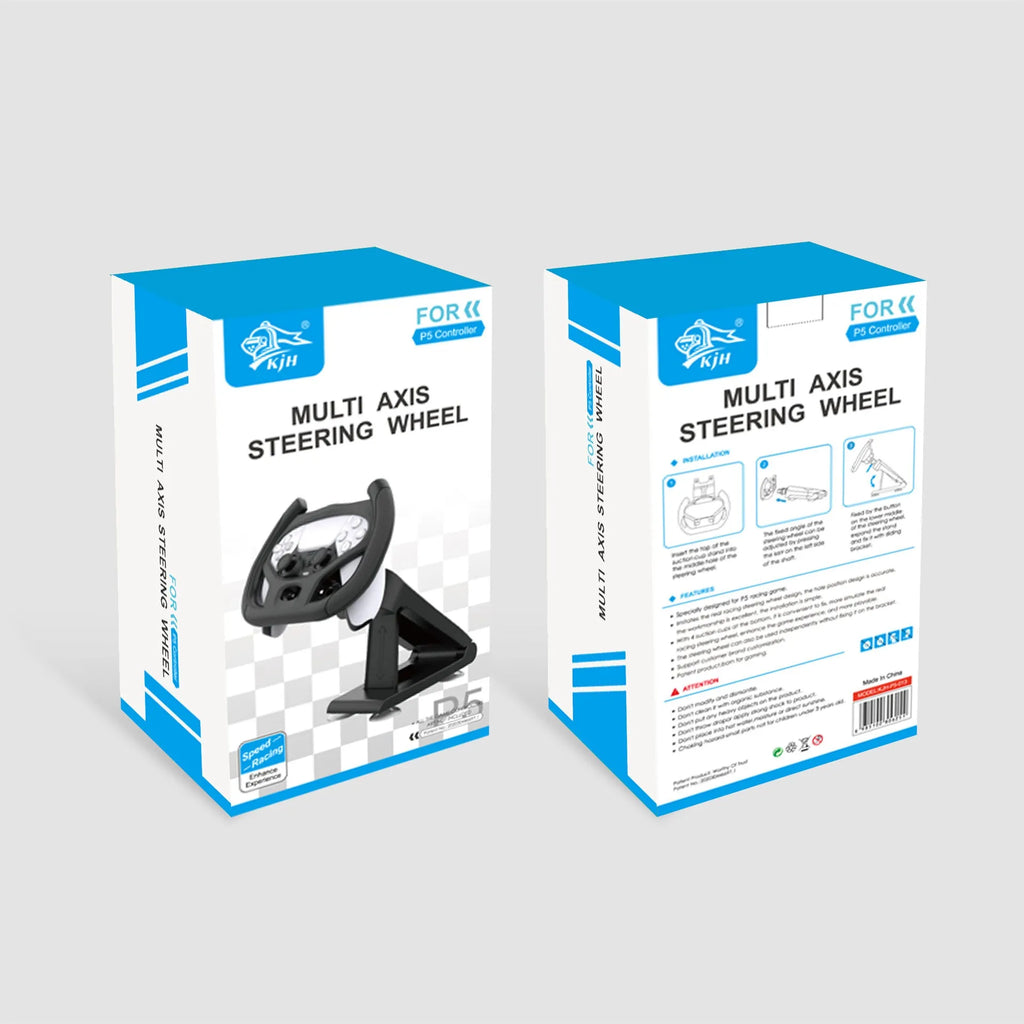Black ABS plastic universal gamepad steering wheel bracket with a suction cup for mobile phones.