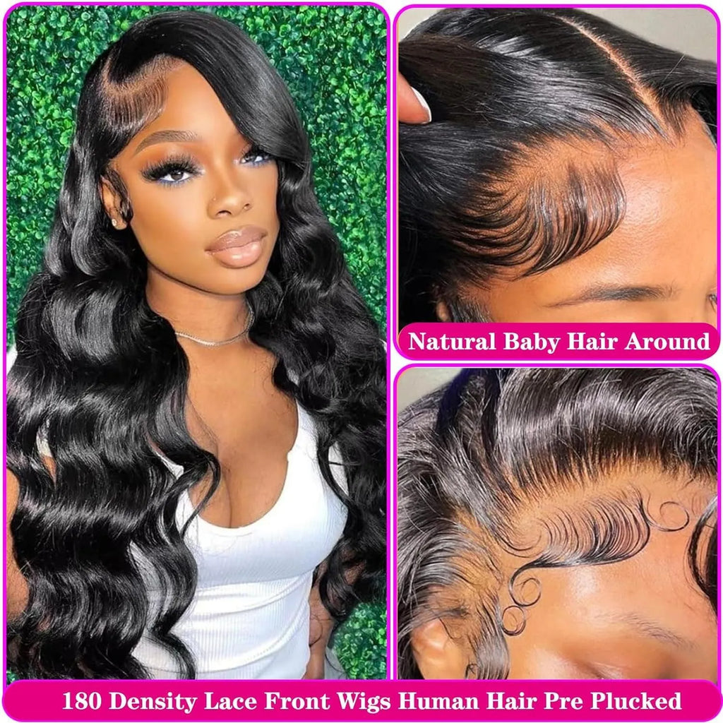 Black full-head wig with medium-long natural wave curls, made from high-temperature synthetic fibre.