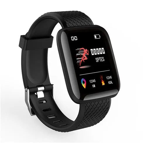APP sleep monitoring step counting sports bracelet in black with touch operation