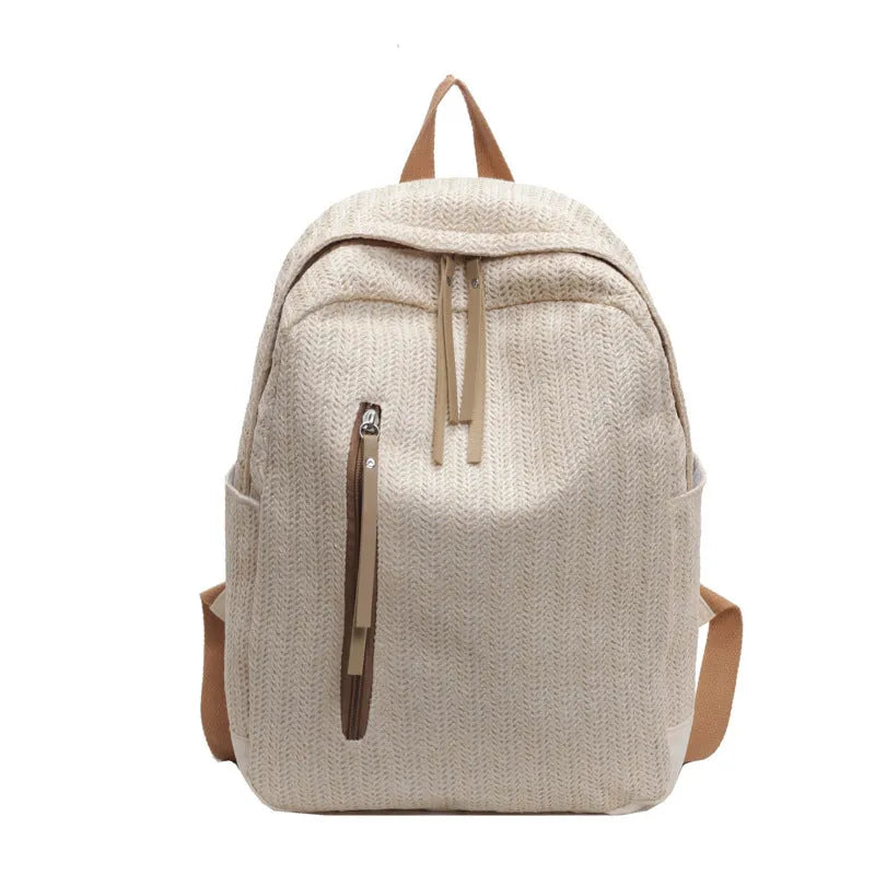 Minimalist waterproof polyester backpack in black with internal phone pocket and urban simplicity design