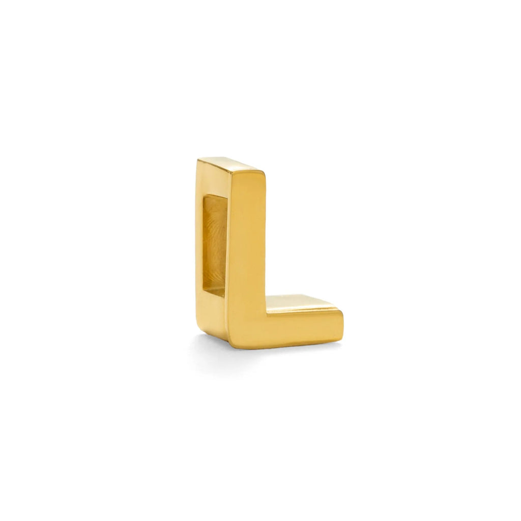 Gold electroplated titanium steel necklace with letter A pendant on a 40cm blade chain