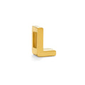 Gold electroplated titanium steel necklace with letter A pendant on a 40cm blade chain