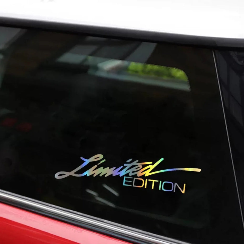 Black laser reflective car sticker with text on PET material for vehicle application