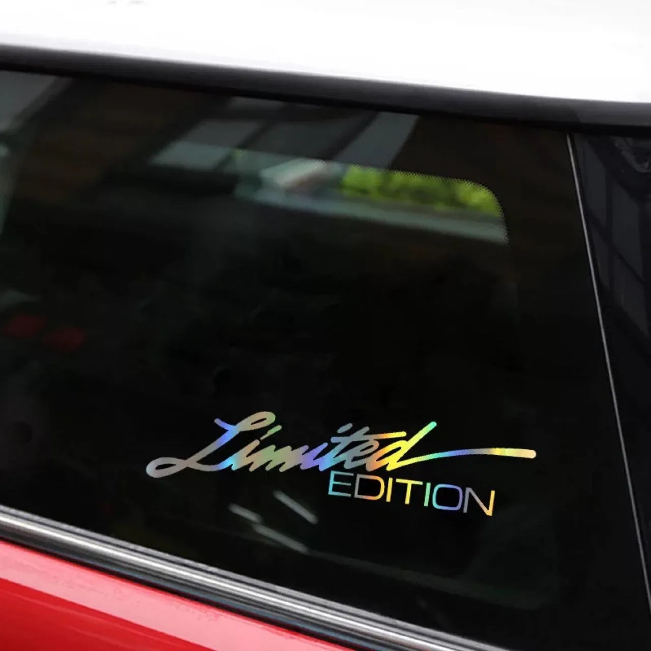 Black laser reflective car sticker with text on PET material for vehicle application