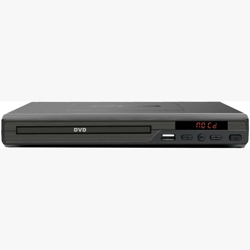 Home DVD Mini HD Player DVD-225 compact 22.3cm front view with remote control and disc tray