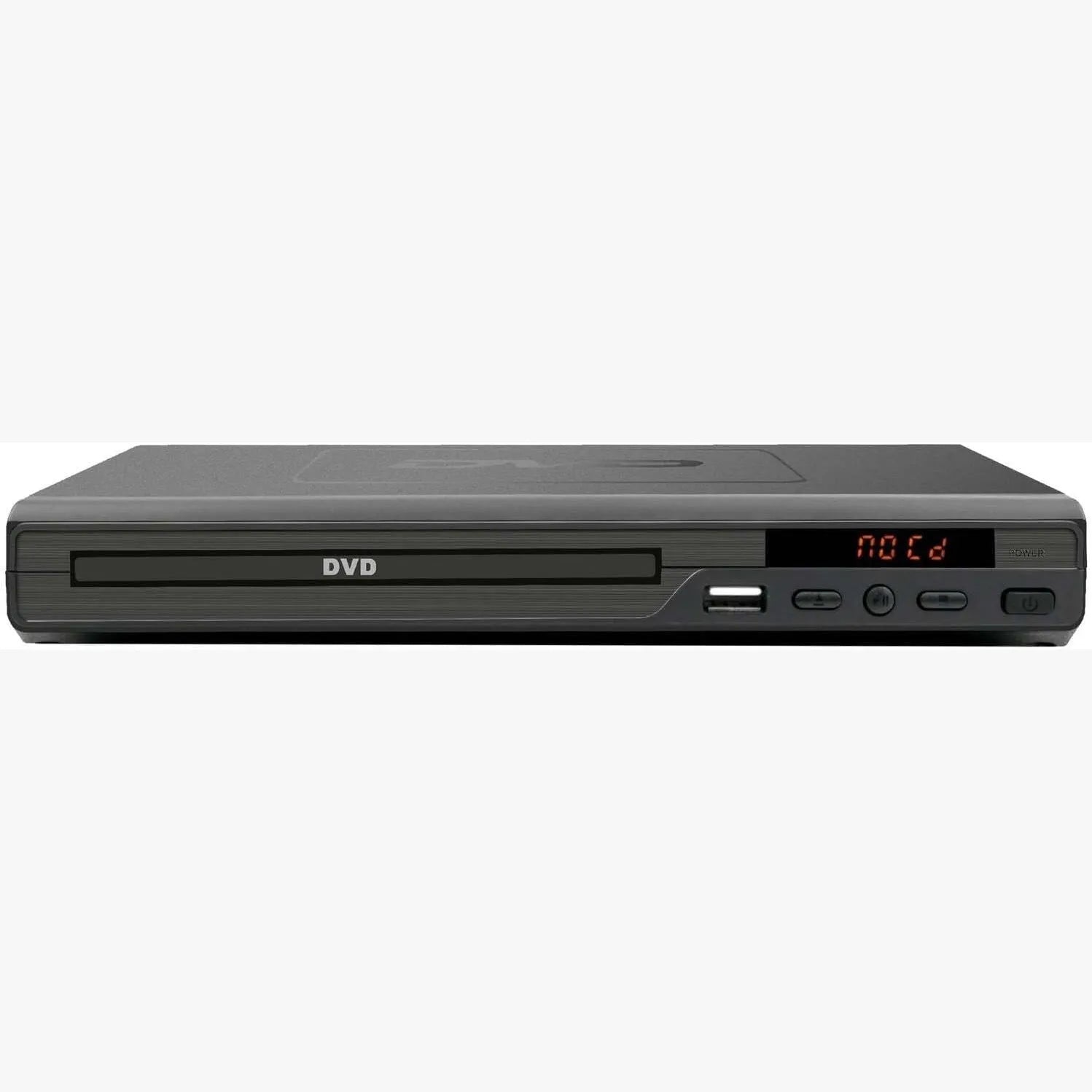 Home DVD Mini HD Player DVD-225 compact 22.3cm front view with remote control and disc tray