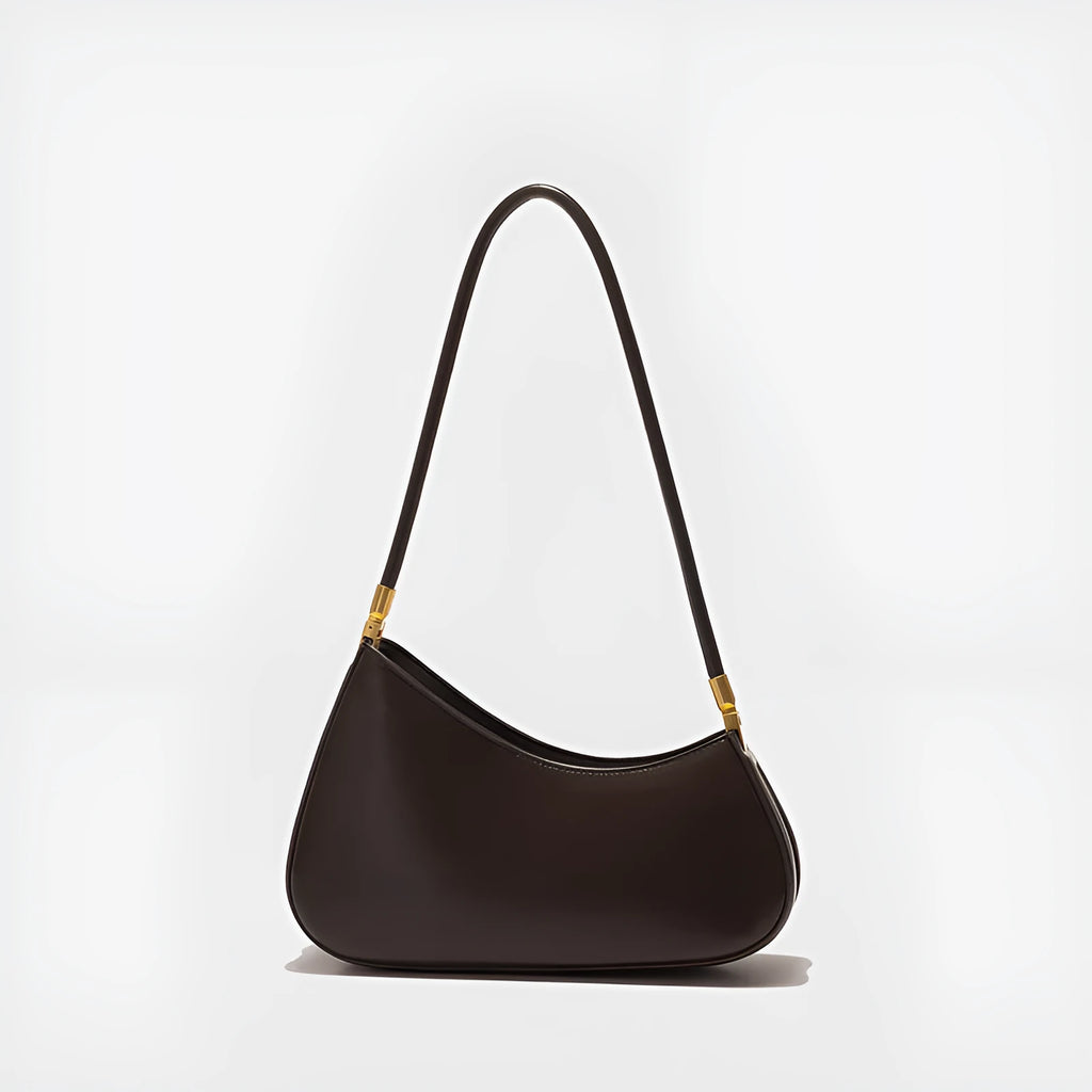 Oval retro commuter underarm handbag in PU leather available in seven colours with single shoulder strap