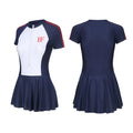 Ladies conservative style one-piece swimsuit in elastic polyester for sports.