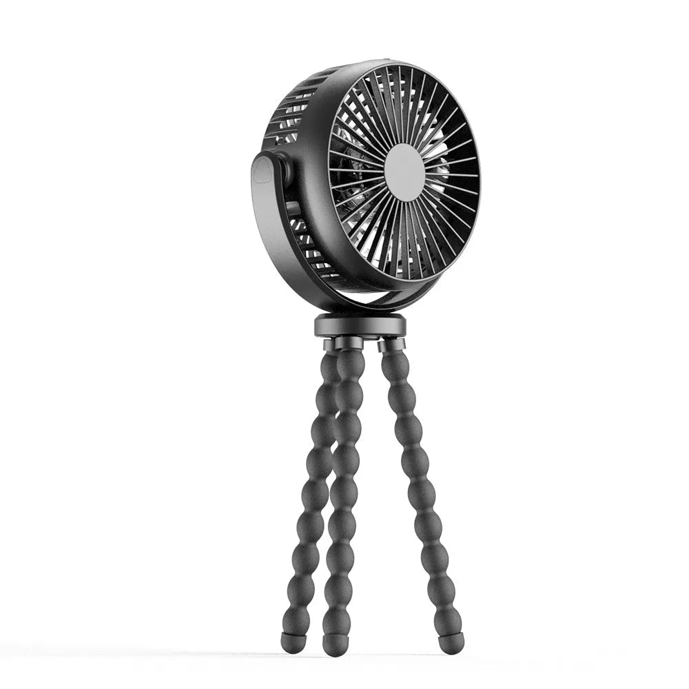 HOMEFISH F2 automatic shake head handheld fan with LED light and removable mounting bracket