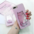 Colourful cat phone case with glitter accents for iPhone 6 to X models