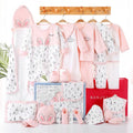 24-piece newborn gift box set with 100% cotton blue pink white baby clothes in 43x30cm box