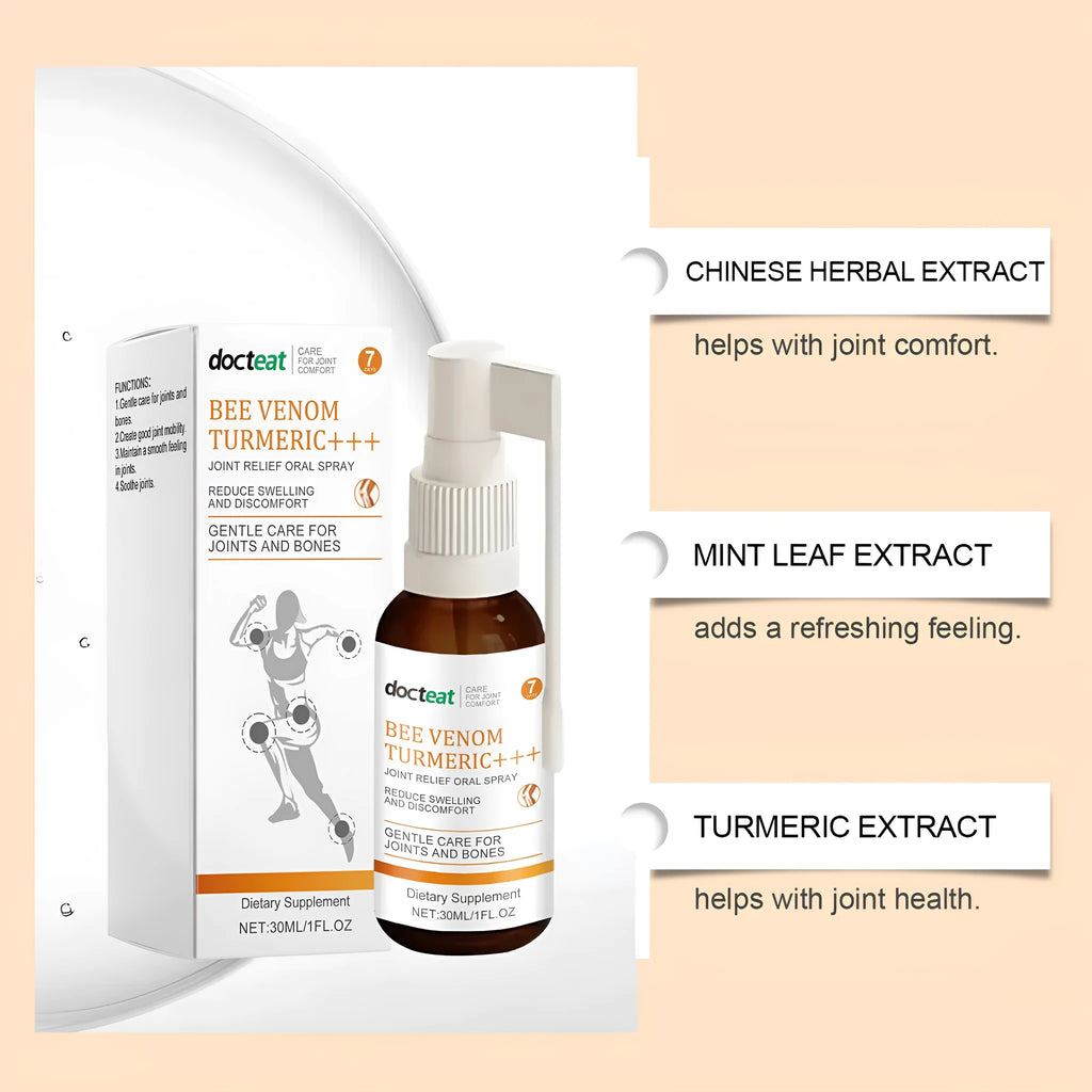 30 ml bottle of joint soothing spray with a spray pump, containing traditional Chinese medicine extracts.