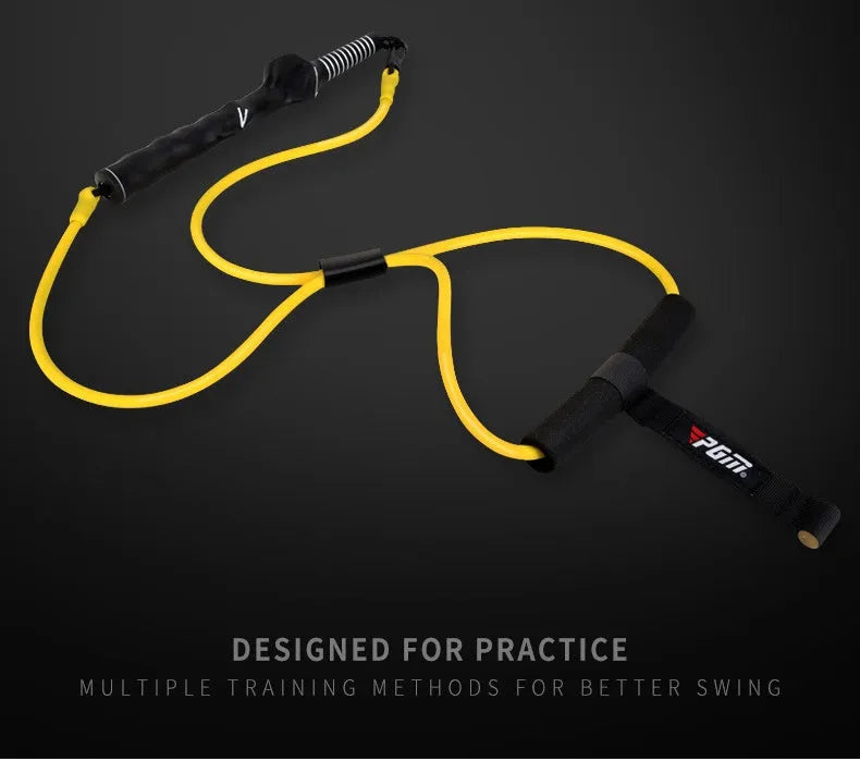 Yellow latex swing tensioner with safety door buckle and carry bag for posture training