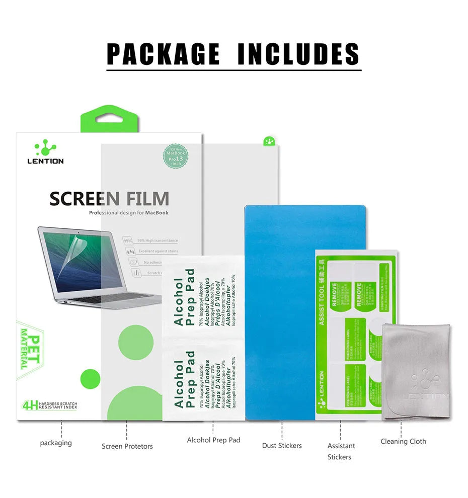 Matte screen protector film for 13-inch MacBook Pro with anti-glare and anti-scratch features.