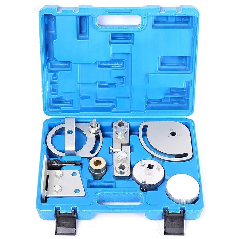 Volvo engine timing special tool set with carbon steel construction in a 37x28x11 case