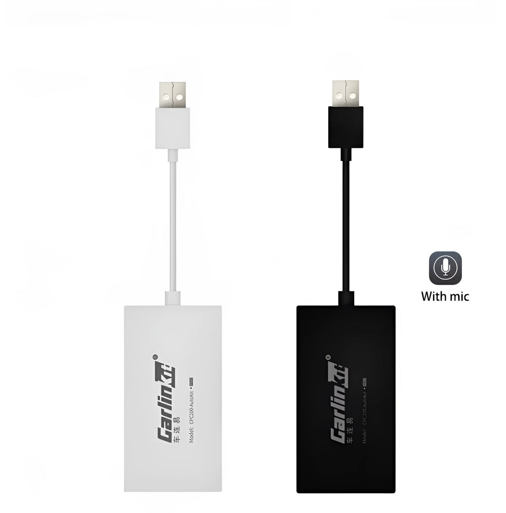 Black Wireless CarPlay USB dongle for Android car stereos with mirror display function