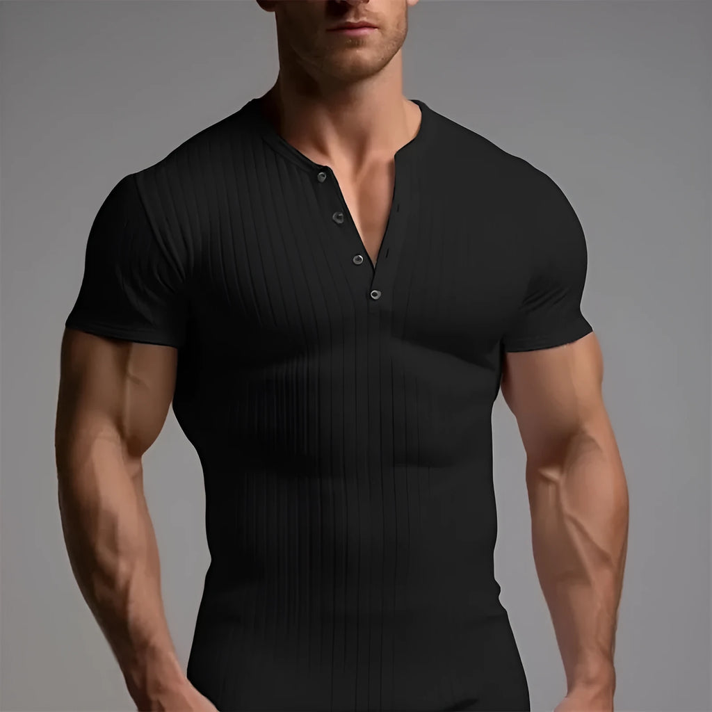Slim-fit men's sports T-shirt in polyester available in multiple colours and Asian sizes S through XXXL