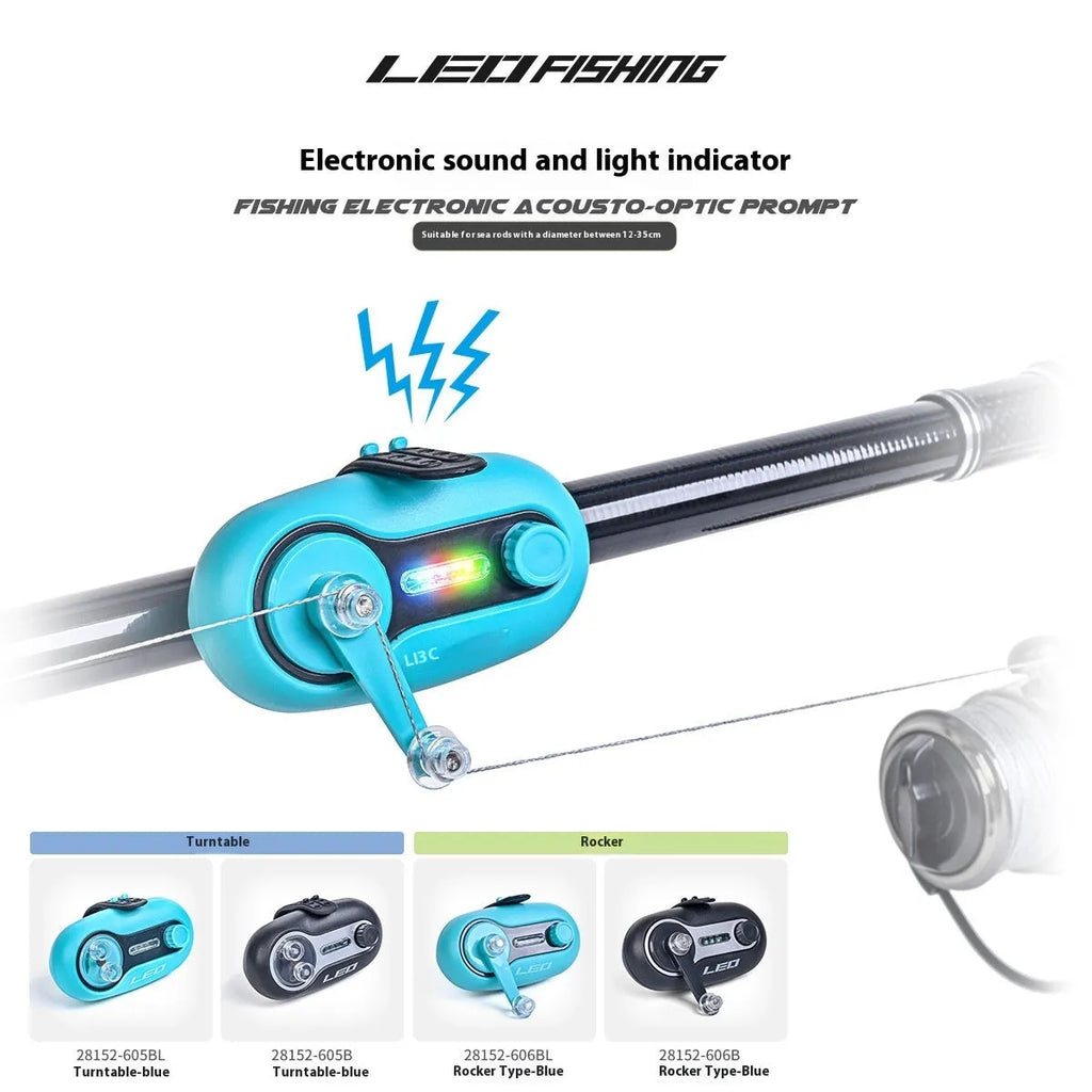 Telescopic fishing rod alarm with automatic signal induction lamp for night fishing