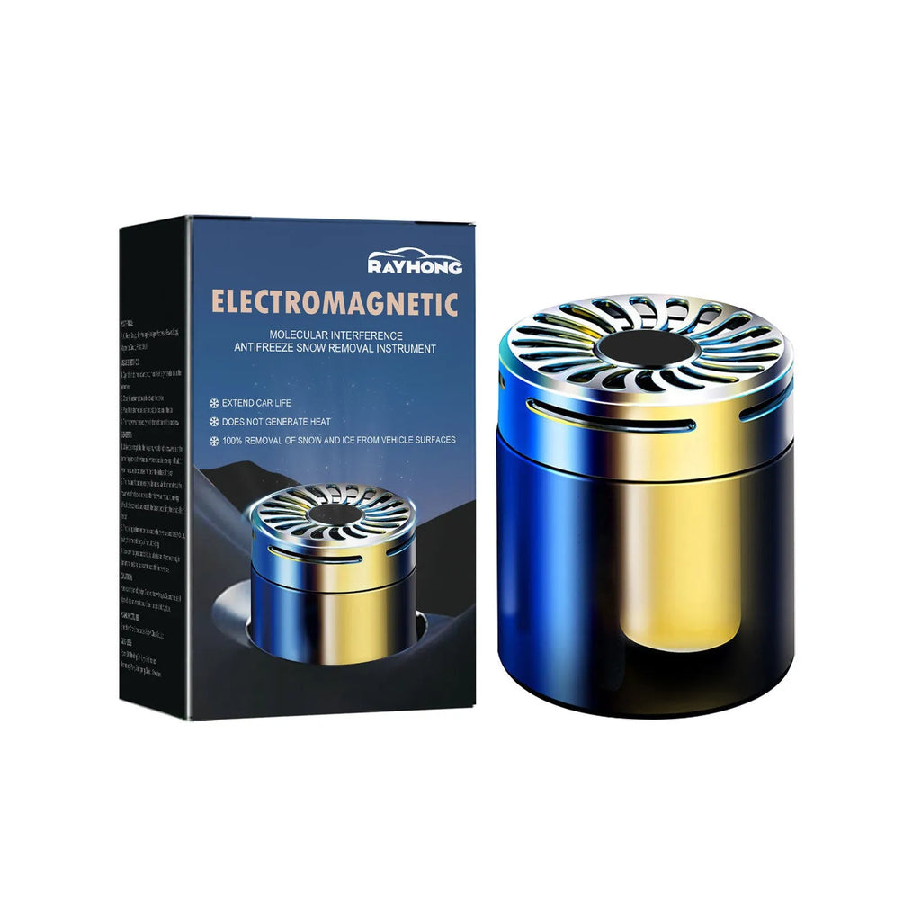 Car microwave molecular deicing instrument with aromatherapy, snow removal tool, light-powered
