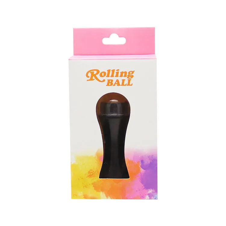 Portable volcanic stone roller for oily skin control in black, green, pink or white