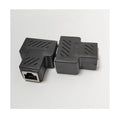 RJ45 network splitter adapter in multiple colours showing one-to-two Ethernet connection