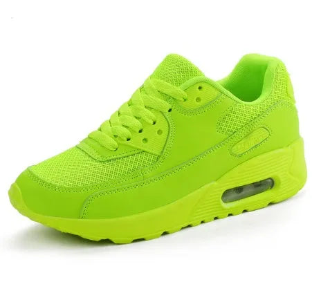 Unisex low-top running shoes in Army Green with cushioned sole, retro style, available in sizes 36-46