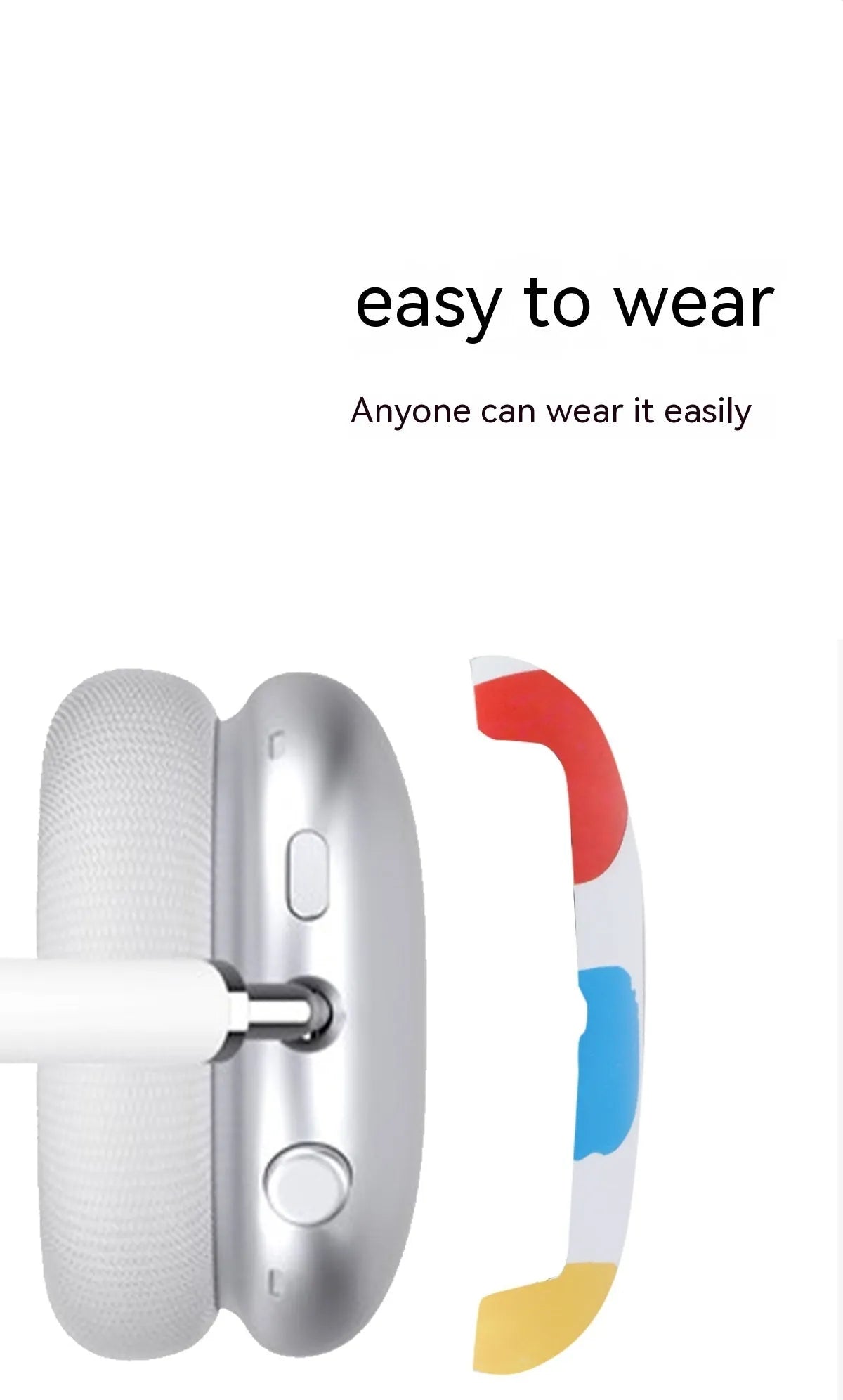 Blue and white wave point pattern hard shell protective case for Apple AirPods Max headphones