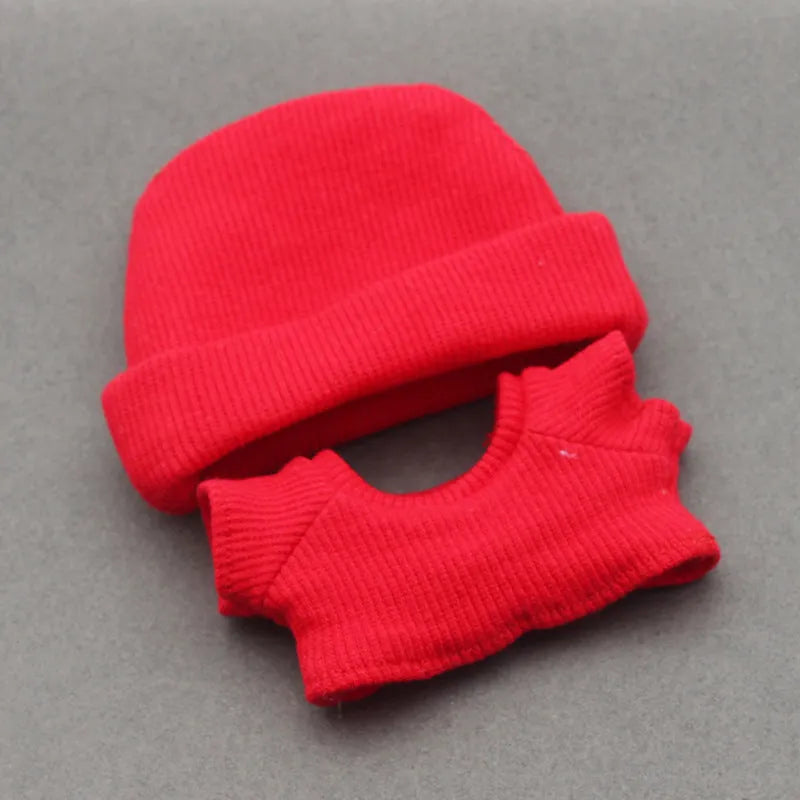 Flanging hat and T-shirt doll clothes set for 18-inch fashion dolls in multiple colours