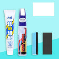 Automotive paint repair pen kit with touch-up fluid, wax, sponge, and sandpaper for car scratch repair.