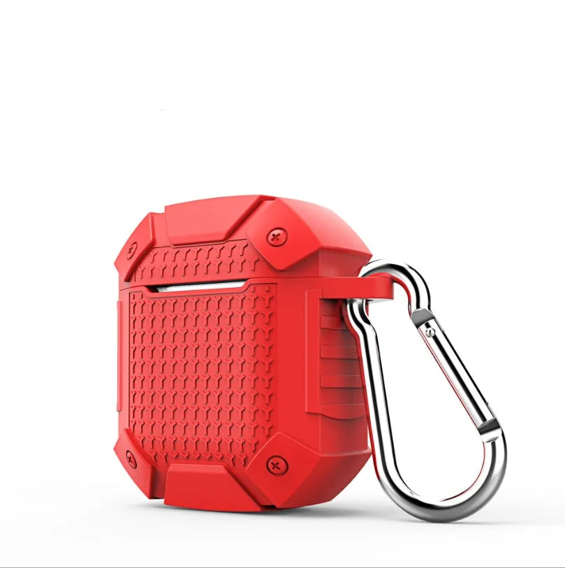 AirPods silicone protective case with metal back cover in four solid colours