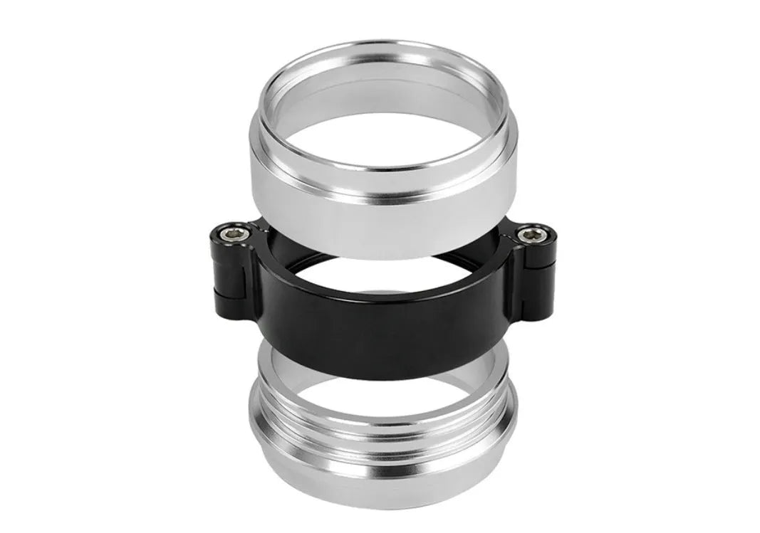 Aluminium fixed movable exhaust clamp for car modifications in black, blue or red