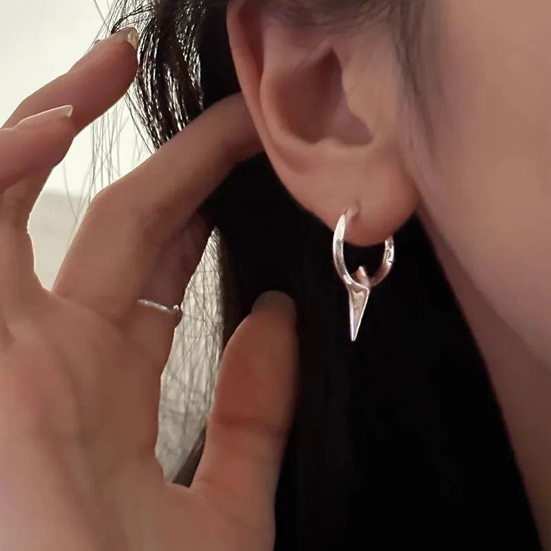 Geometric star shape women's clip-on earrings with electroplated metallic finish