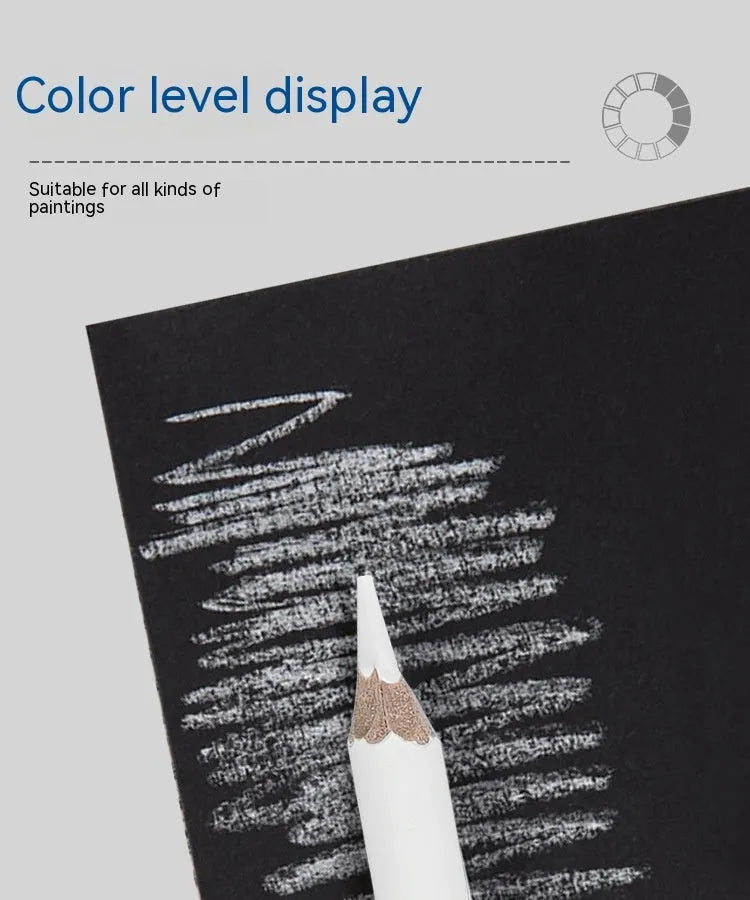 White charcoal highlighting pencils with wooden shells in 3-pack configuration