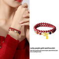 S925 sterling silver bracelet with white shell and cinnabar blessing card charm.