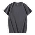 Men's loose fit short sleeve t-shirt in ice silk fabric showing colour options including sapphire blue and light pea green