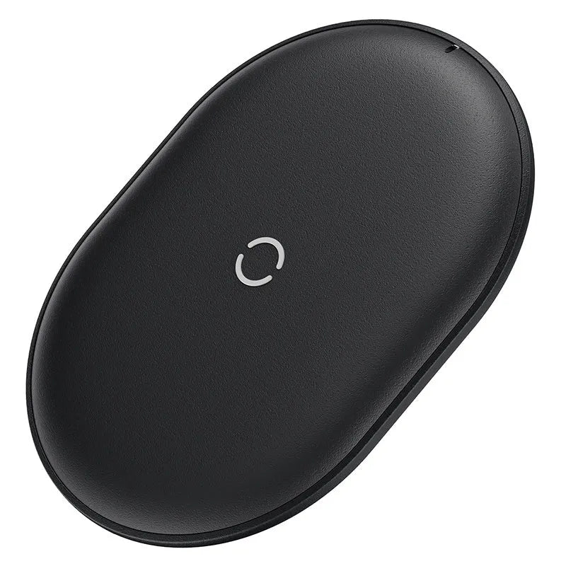 Baseus rough 15W wireless charging pad in black or white colour with LED indicator