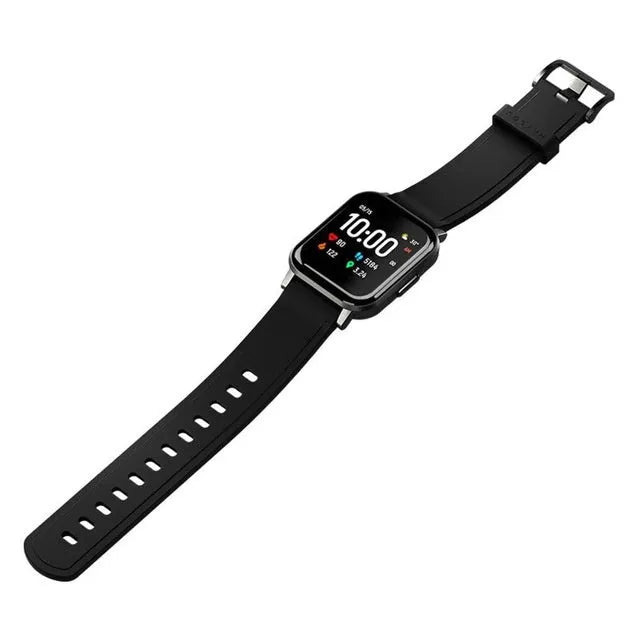 Black waterproof smart bracelet with 1.4 inch touch screen on a silicone wrist strap.