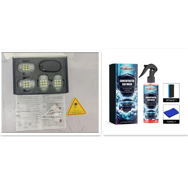 Strobe light remote control kit with four 5W LED lamps and ABS housing for vehicle modification