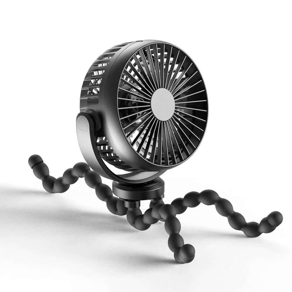 HOMEFISH F2 automatic shake head handheld fan with LED light and removable mounting bracket