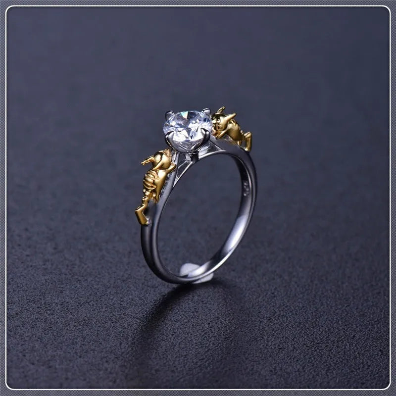 A black gold finished copper ring in a crown shape for cosplay and festivals.