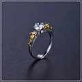 A black gold finished copper ring in a crown shape for cosplay and festivals.