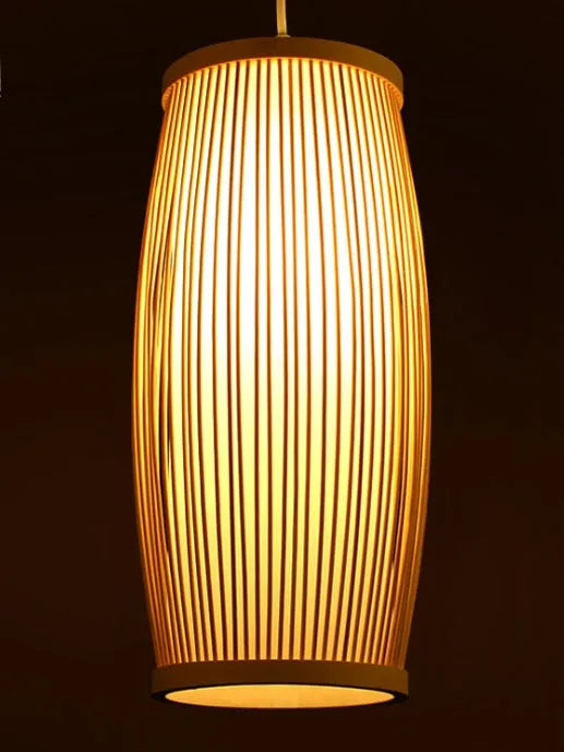 Woven bamboo spherical lamp with E27 holder for hallway or staircase decoration.