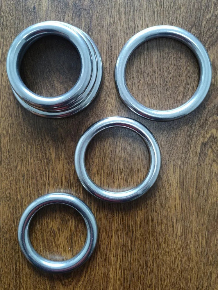 Wing Chun carbon steel training ring with electroplated finish showing three size options for martial arts practice