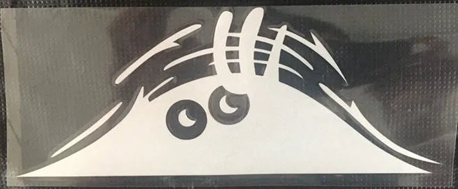 Four large 19cm by 7cm self-adhesive body sticker designs: colourful smiley, black smiley, white smiley, and black angry face.