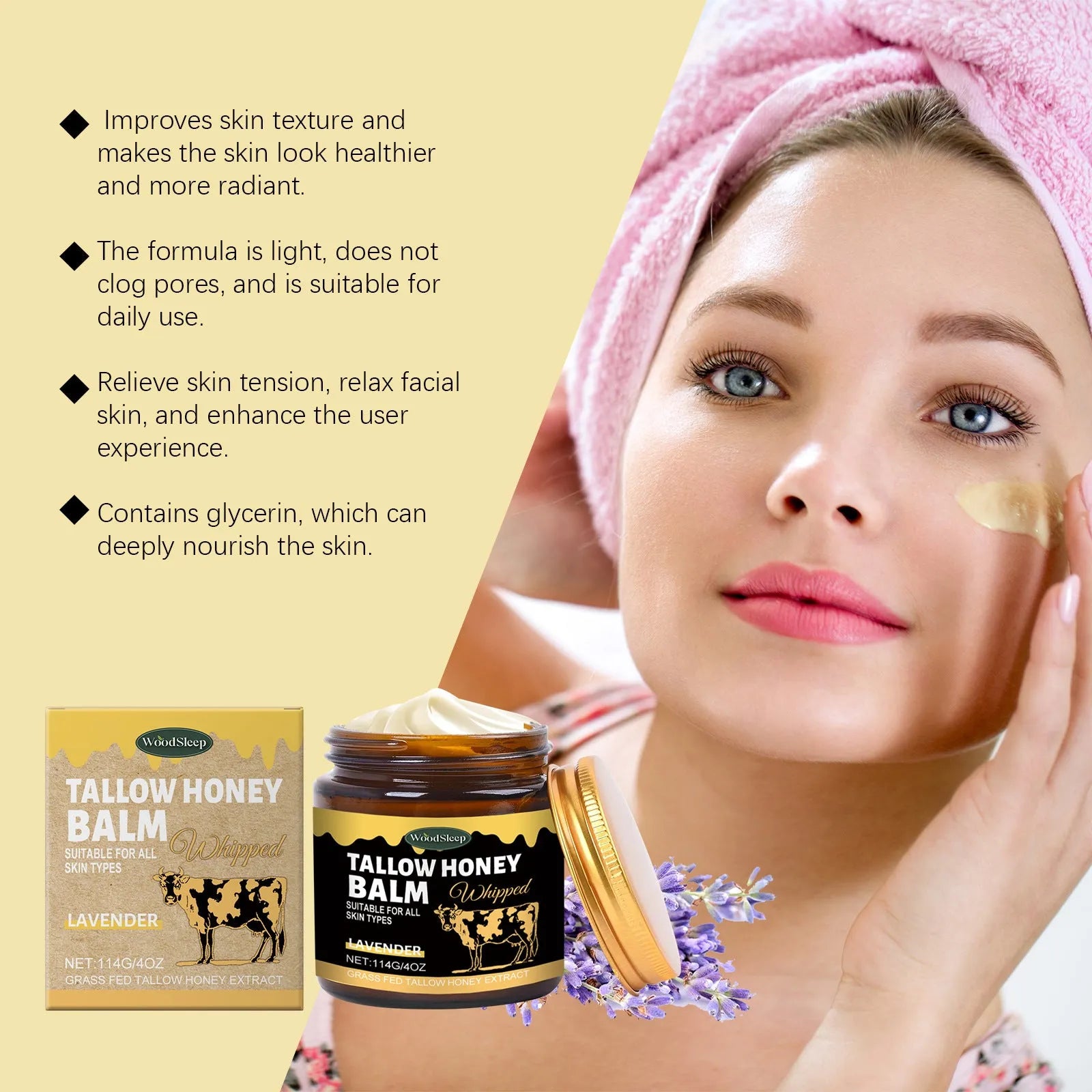 114g jar of butter skin cream with honey and lavender extract facial moisturiser